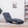 vidaXL Chaise longue de massagens camurça artificial cinzento