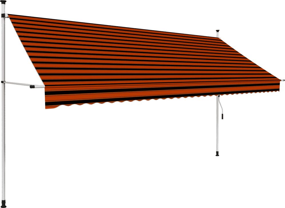 vidaXL Toldo retrátil manual 350 cm laranja e castanho