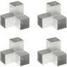 vidaXL Bases p/ poste em forma de Y 4 pcs 101x101 mm metal galvanizado