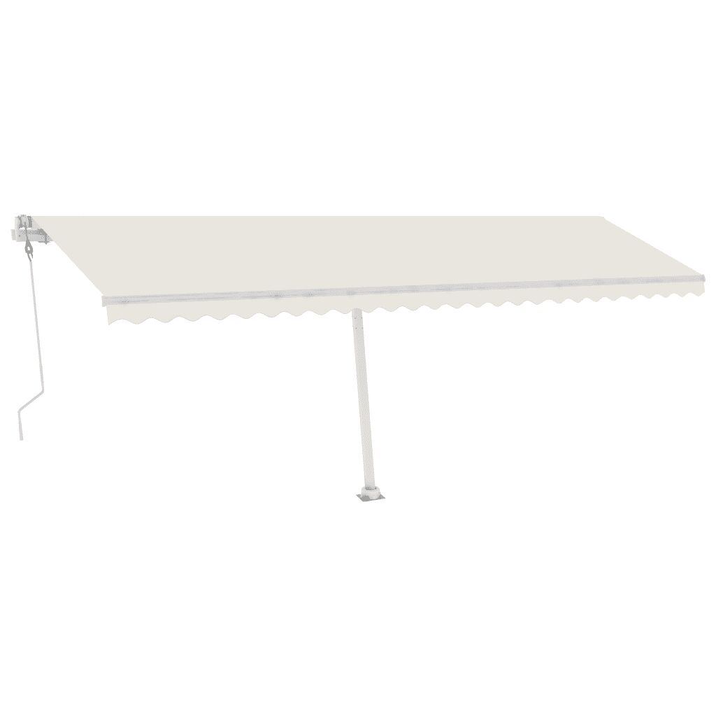 vidaXL Toldo automático com LED e sensor de vento 600x350 cm creme