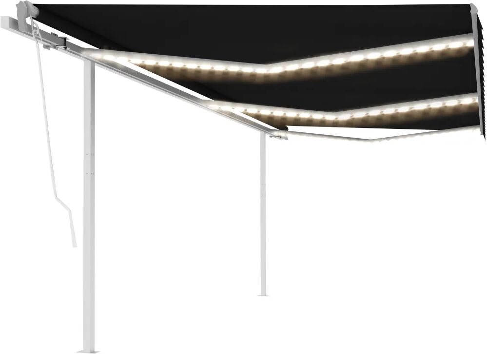 vidaXL Toldo automático c/ LED e sensor de vento 6x3,5 m antracite