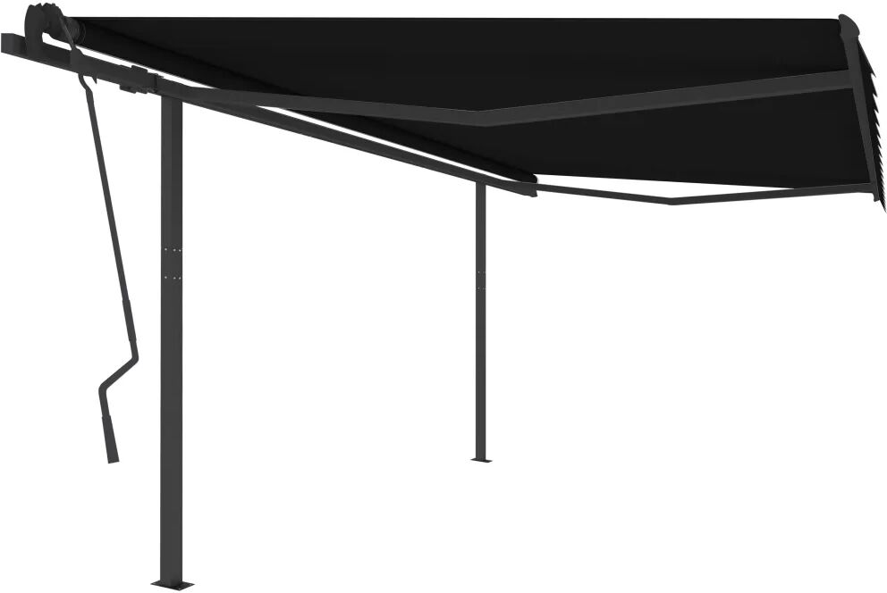 vidaXL Toldo retrátil manual com postes 4,5x3,5 m antracite