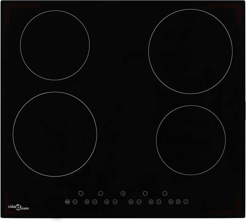 vidaXL Placa de cerâmica com 4 discos controlo tátil 6000 W