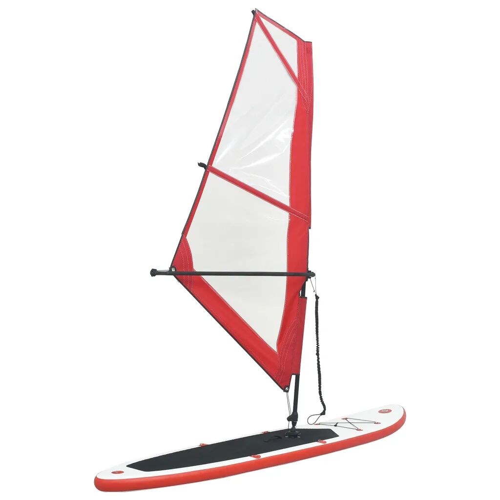 vidaXL Conjunto prancha paddle SUP insuflável c/ vela vermelho/branco