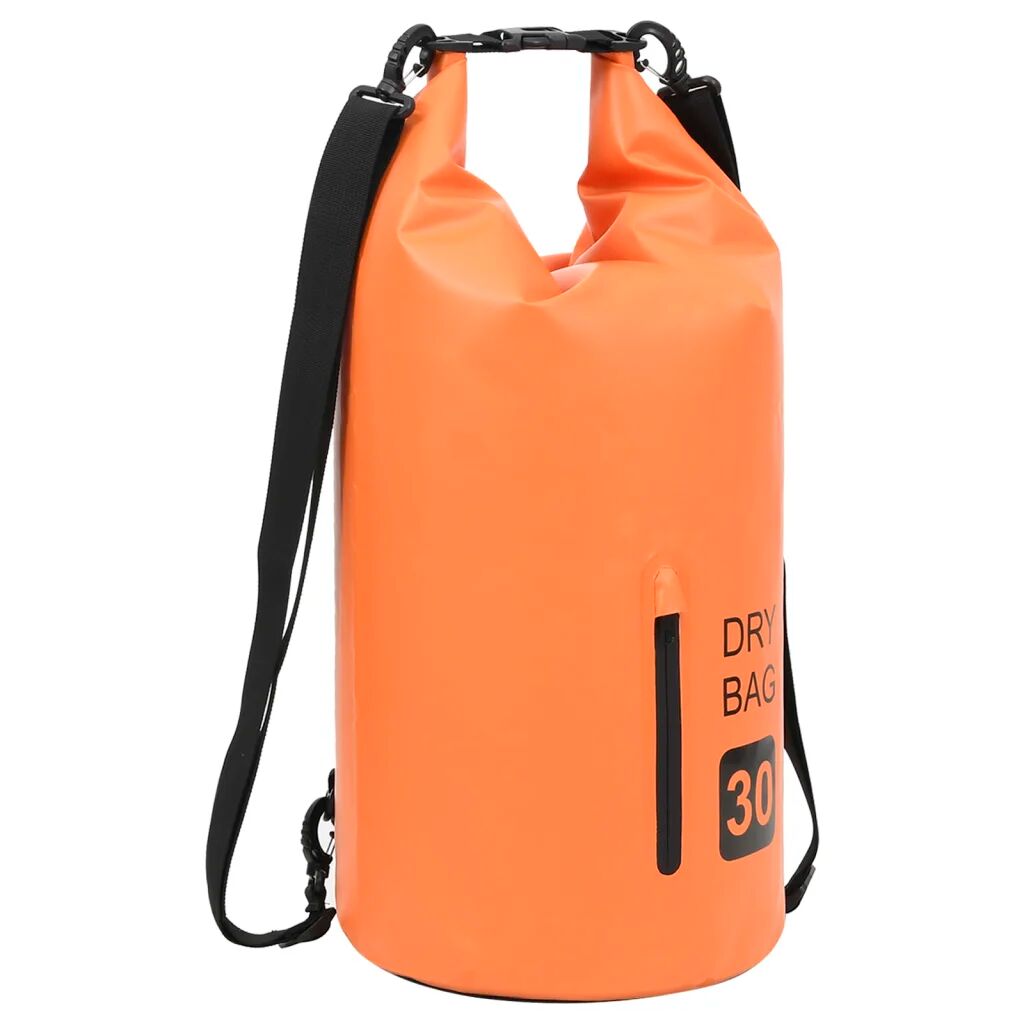 vidaXL Bolsa impermeável com fecho 30 L PVC laranja