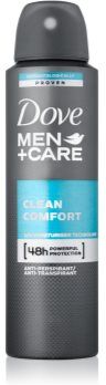 Dove Men+Care Clean Comfort desodorizante antitranspirante em spray 48 h 150 ml. Men+Care Clean Comfort