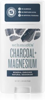 Schmidt's Charcoal + Magnesium desodorizante em stick para todos os tipos de pele 75 g. Charcoal + Magnesium