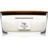 Woodwick Linen vela perfumada com pavio de madeira (hearthwick) 453.6 g. Linen