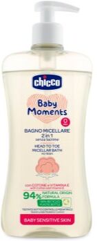 Chicco Baby Moments Sensitive champô micelar para corpo e cabelo 500 ml. Baby Moments Sensitive