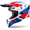 Airoh Wraaap Feel Capacete de Motocross Branco Vermelho Azul XL