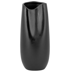 Vaso decorativo preto em cerâmica 32 cm de altura em estilo moderno e contemporâneo
