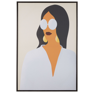 Impressão em tela multicolor 93 x 63 cm de glamour mulher poliéster e MDF estilo moderno