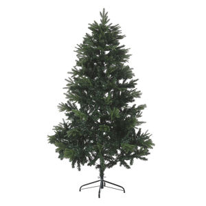 Árvore de Natal Artificial Verde 180 cm ramos Sintéticos com Dobradiças Suporte de Metal Preto