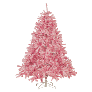 Beliani Árvore de Natal artificial cor-de-rosa base de metal 180 cm decoração tradicional sazonal