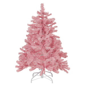 Beliani Árvore de Natal artificial cor-de-rosa base de metal 120 cm decoração tradicional sazonal
