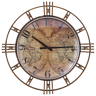 Beliani Relógio de parede dourado com moldura de ferro envelhecida design vintage padrão geográfico inspirado 63 cm