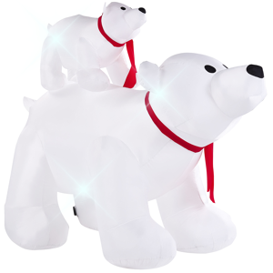 Urso polar branco insuflável para uso no exterior 160 cm decoração pré-iluminada com LED