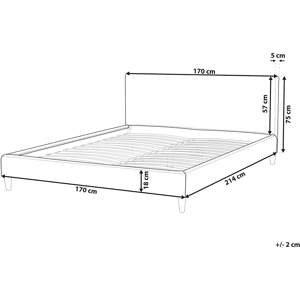 Capa de Cama BELIANI Fitou Branco (214x170x75 cm - Veludo)