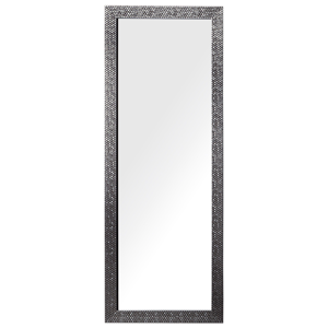 Beliani Espelho de parede prateado moldura em material sintético 50 x 130 cm estilo moderno