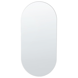 Beliani Espelho de parede prateado 40 x 80 cm oval espelho suspenso decorativo peça de destaque