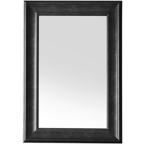 Beliani Espelho de parede preto com moldura em material sintético 51 x 141 cm estilo minimalista