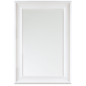Beliani Espelho de parede branco com moldura em material sintético 60 x 90 cm estilo minimalista