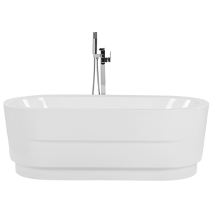 Banheira autónoma branca oval em acrílico sanitário 170 x 80 cm design moderno