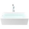 Beliani Banheira retangular independente em acrílico branco mate 169 x 80 cm acabamento canelado casa de banho de estilo moderno