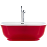 Beliani Banheira autónoma em acrílico sanitário vermelho 170 x 77 cm formato oval de design moderno