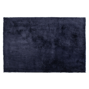 Tapete azul escuro mistura de poliéster e algodão 140 x 200 cm pelo denso estilo moderno
