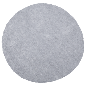 Tapete cinzento claro redondo de poliéster e algodão ø 140 cm pelo comprido shaggy estilo moderno