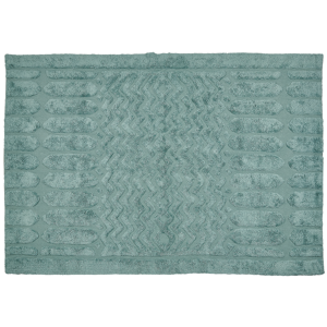 Tapete em algodão verde menta 160 x 230 cm padrão geométrico estufado à mão sala de estar quarto design boho