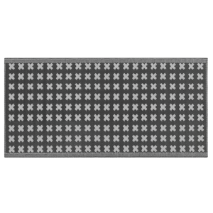 Tapete de exterior preto de polipropileno 90 x 180 cm com padrão estilo moderno minimalista
