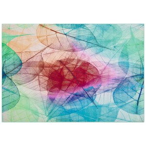 Tapete multicolor de poliéster 160 x 230 cm efeito gráfico de folhas estilo moderno