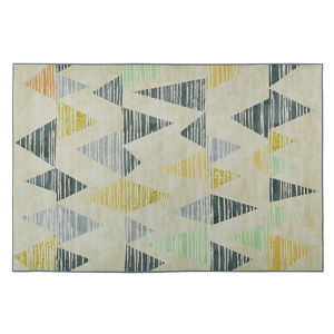 Tapete cinzento e amarelo de poliéster 140 x 200 cm motivos triangulares estilo moderno