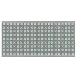 Tapete de exterior verde de polipropileno 90 x 180 cm com padrão estilo moderno minimalista