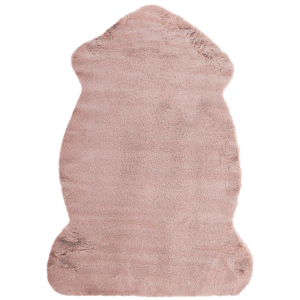 Beliani Tapete em poliéster rosa 60 x 90 cm efeito pele de coelho para quarto ou sala decoração contemporânea