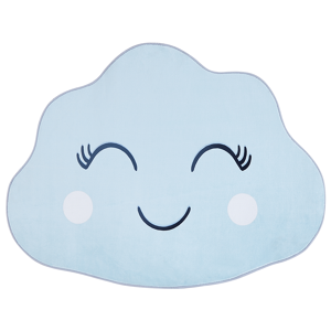 Beliani Tapete azul em desenho de nuvem 90 x 120 cm pelo curto para quarto de crianças