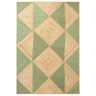 Beliani Tapete em juta trançada creme e verde 160 x 230 cm tecido à mão estilo boho corredor sala de estar quarto