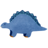 Beliani Tapete em lã azul 100 x 160 cm com forma de dinossauro tufado à mão para berçário ou quarto infantil