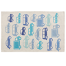 Beliani Tapete de algodão azul com motivos de veículos 70 x 140 cm tapete infantil quarto infantil