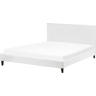 Beliani Capa removível para cama de casal de veludo branco 180 x 200 cm Design minimalista com toque retro para glamour ou quarto clássico