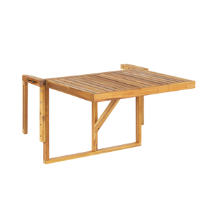 Mesa para varanda madeira clara de Acácia dobrável 60 x 55 cm para suspender na parede ou grades