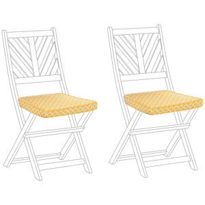 Conjunto de 2 almofadas de assento exterior com padrão amarelo resistentes a UV