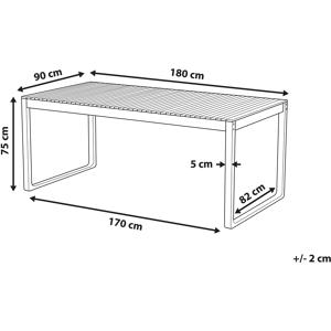 Mesa de Exterior Sassari (Castanho - Madeira de Acácia - 180x90x75 cm)