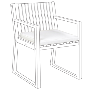 Beliani Almofada de assento para cadeira de jardim 46 x 46 cm com tecido cinzento resistente à água