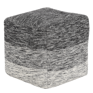 Beliani Tamborete cinzento escuro na forma de um cubo 40 x 40 cm em tecido de algodão com degradê enchimento de bolas de poliestireno