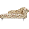 Beliani Chaise-longue com estampado floral de estilo chesterfield encosto do lado direito vintage para quarto ou sala de estar