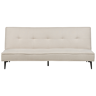 Beliani Sofá-cama em tecido creme sala de estar moderna convertível 3 lugares sem braços design minimalista