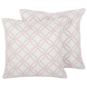 Beliani Conjunto de 2 almofadas branca bordado rosa em algodão 45 x 45 cm com bordado de padrão marroquino para interiores vintage, clássicos ou Boho